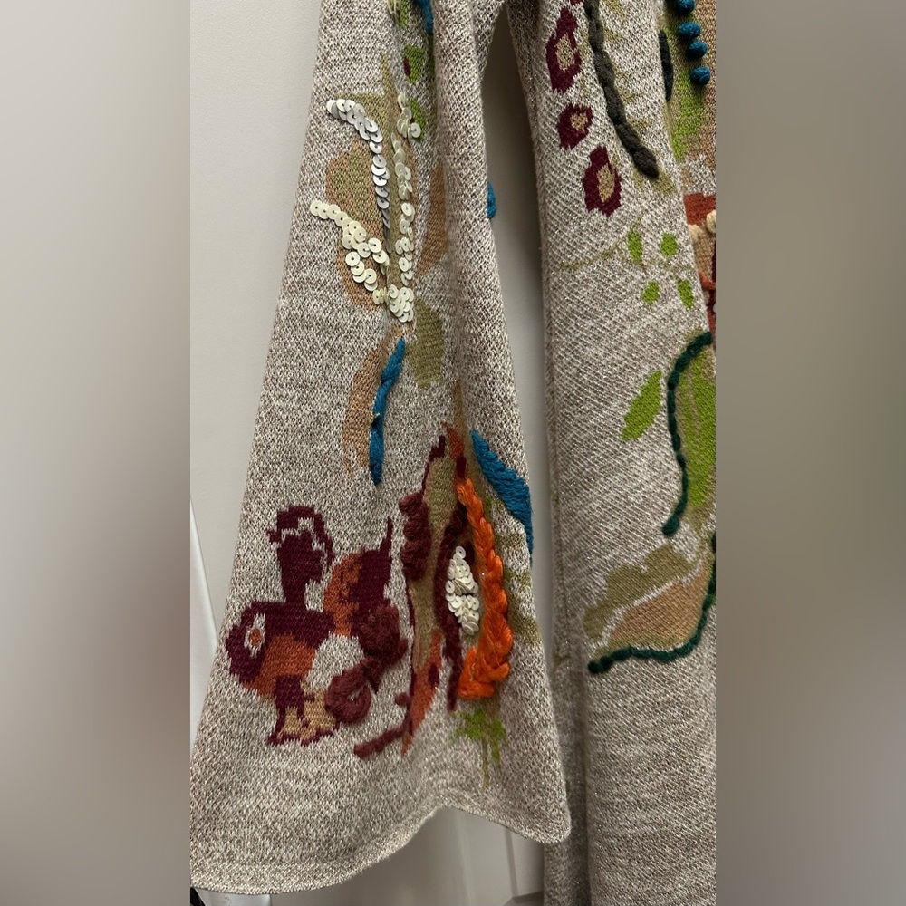 Anthropologie Knitted & Knotted Embroidered Petals Swing Dress NWOT Size small - Picture 7 of 9